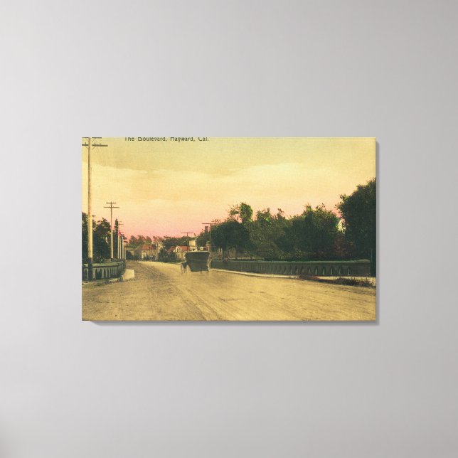 View of a Model-T Ford on the Boulevard Canvas Print (Front)