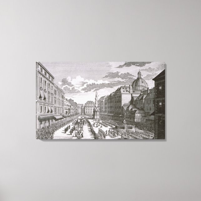 View of a procession in the Graben Canvas Print (Front)