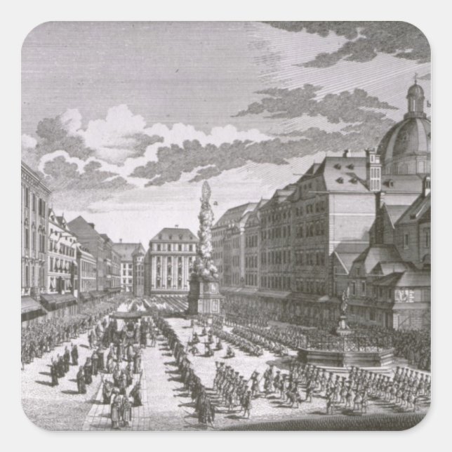 View of a procession in the Graben Square Sticker (Front)