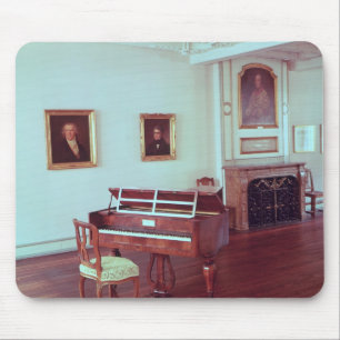 View of a room with a grand piano mouse pad