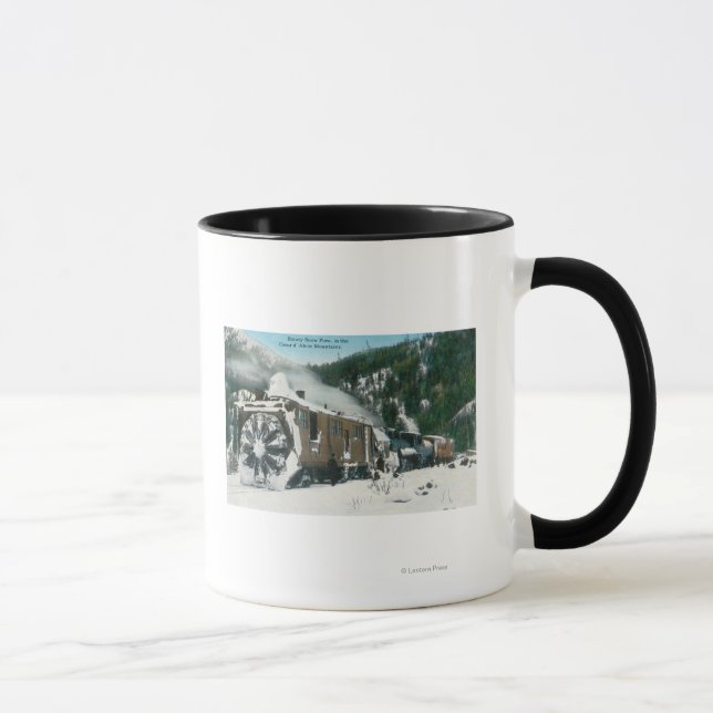 View of a Rotary Snow Plough in the Mountains Mug (Right)