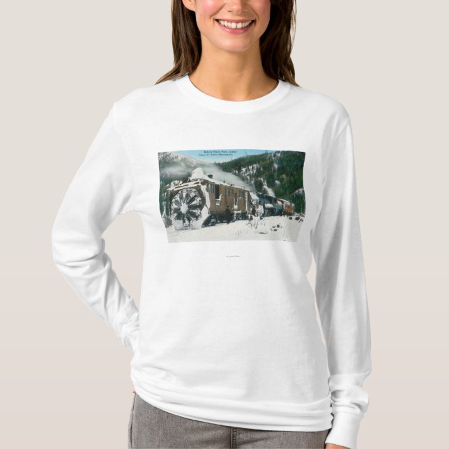View of a Rotary Snow Plough in the Mountains T-Shirt (Front)