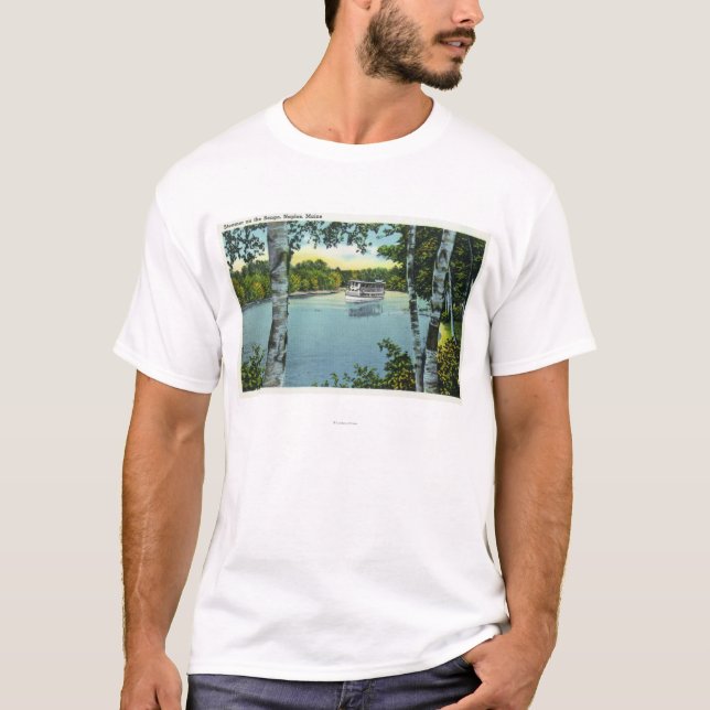 View of a Steamer on the Songo River T-Shirt (Front)