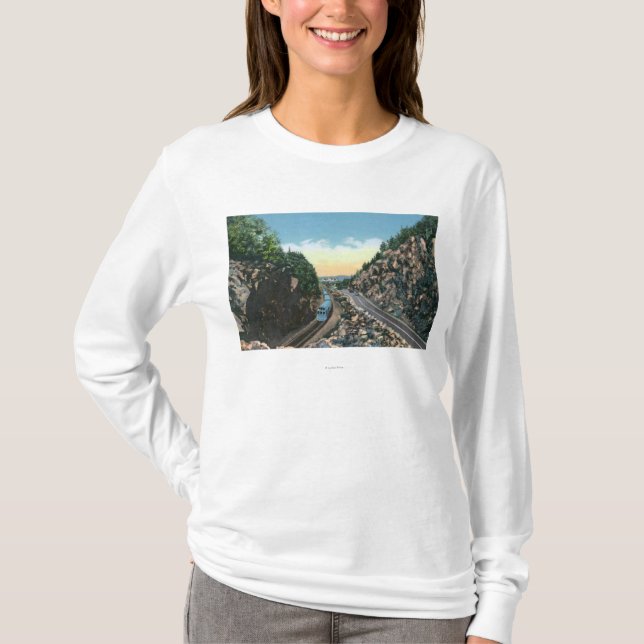 View of a Train Alongside the Highway T-Shirt (Front)