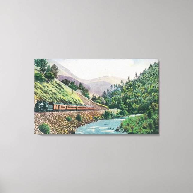 View of a Train going to Yosemite Valley Canvas Print (Front)