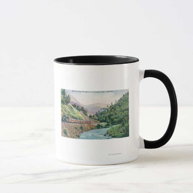 View of a Train going to Yosemite Valley Mug (Right)