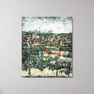 View of a village from a public garden. canvas print