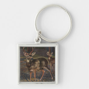 View of a Wild Buck & Doe Key Ring