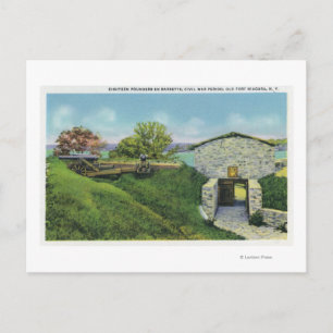 View of Adjutant Quarters in Old French Castle Postcard