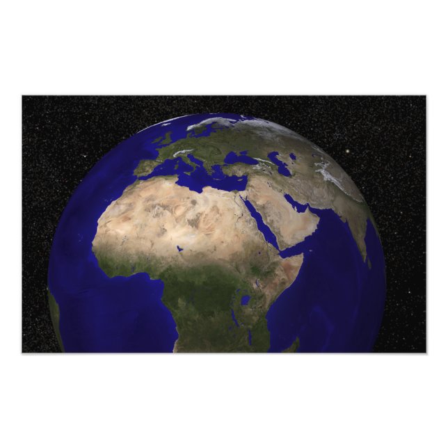 View of Africa, Europe, the Middle East, and In Photo Print (Front)