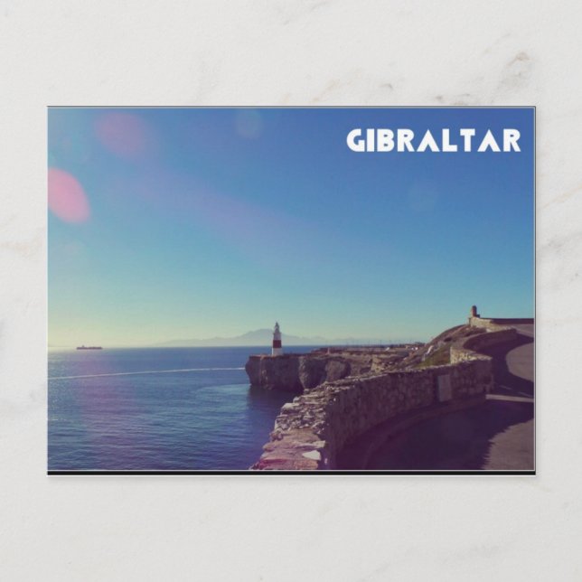 View of Africa from Gibraltar Lighthouse Postcard (Front)