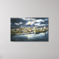 View of Albany Skyline at Night