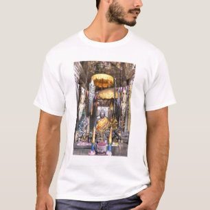 View of altar area inside Buddhist temple, T-Shirt