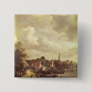 View of Amsterdam 15 Cm Square Badge