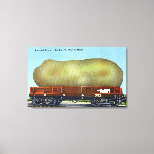 View of an Aroostook Potato on a Train Trolley Canvas Print (Front)