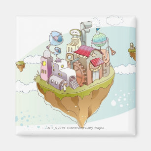 View of an colourful abstract illustration magnet