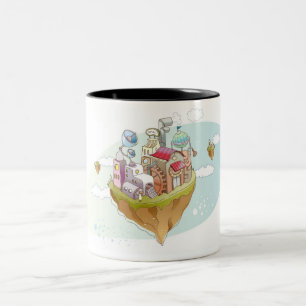 View of an colourful abstract illustration Two-Tone coffee mug