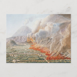 View of an eruption of Mt. Vesuvius which began on Postcard