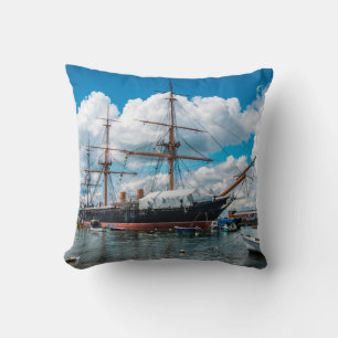 View of an historic Victorian armoured frigate bat Cushion