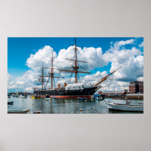 View of an historic Victorian armoured frigate bat Poster