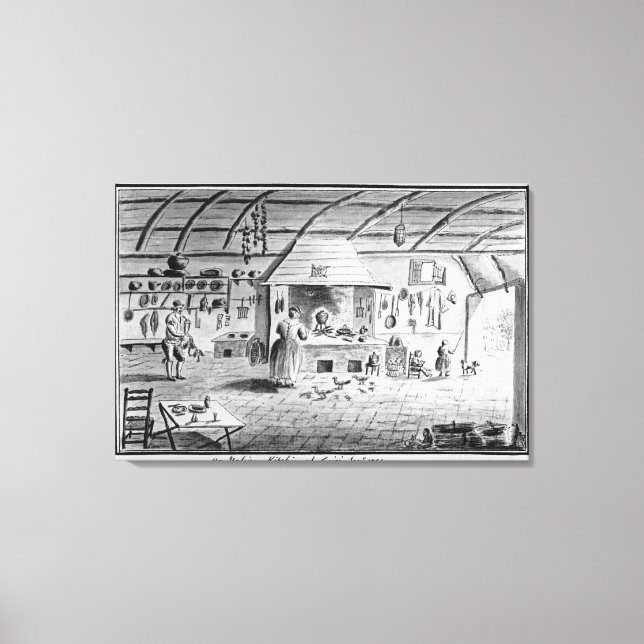 View of an Italian kitchen at Lerici Canvas Print (Front)