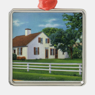 View of an Old Cape Cod Home Metal Tree Decoration
