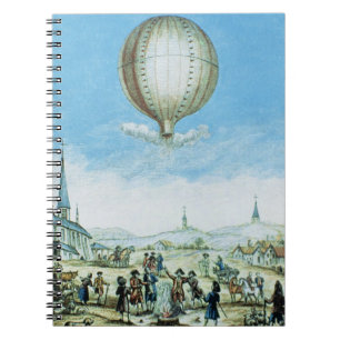 View of Annonay in Vivarais and the first flight o Spiral Notebook