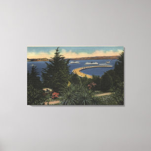 View of Aquatic Park Promenade & Pier Canvas Print
