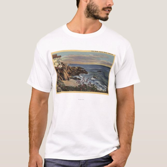 View of Arch Beach with Flowers T-Shirt (Front)
