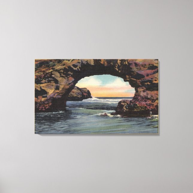 View of Arch Rock along West Cliff Drive Canvas Print (Front)
