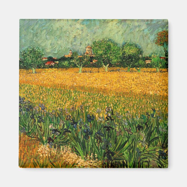 View of Arles with Irises by Vincent van Gogh Magnet (Front)