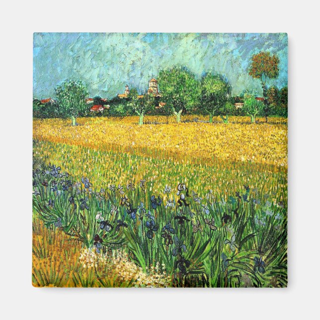 View of Arles with Irises in the Foreground Magnet (Front)