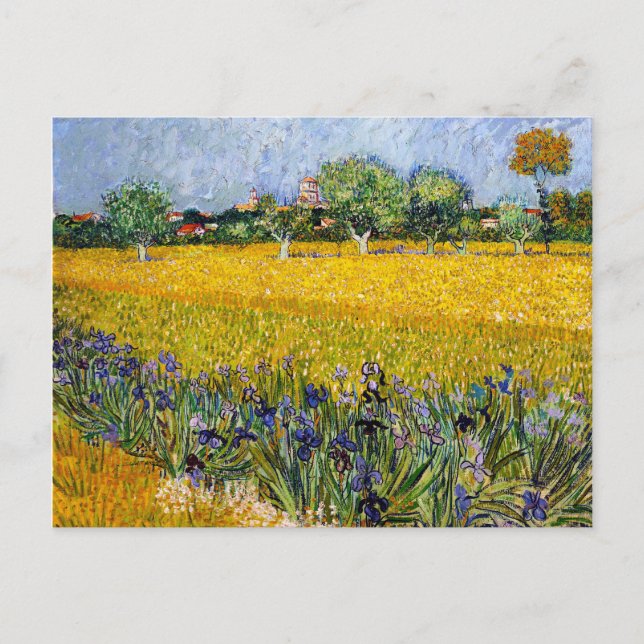 View of Arles with Irises Vincent van Gogh paint Postcard (Front)