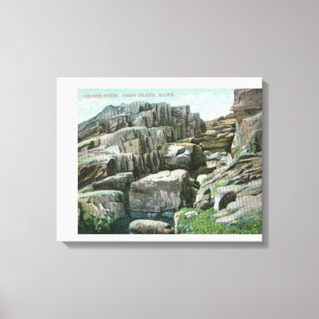 View of Ascending Giant Rock Steps in Rockface Canvas Print (Front)