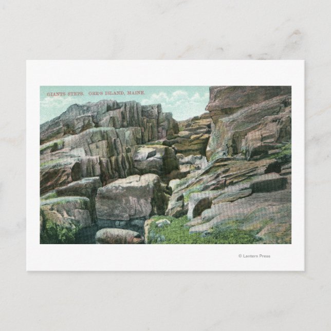 View of Ascending Giant Rock Steps in Rockface Postcard (Front)