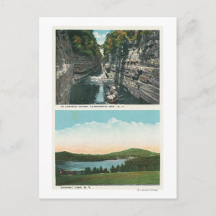 View of Ausable Chasm and Saranac Lake Postcard
