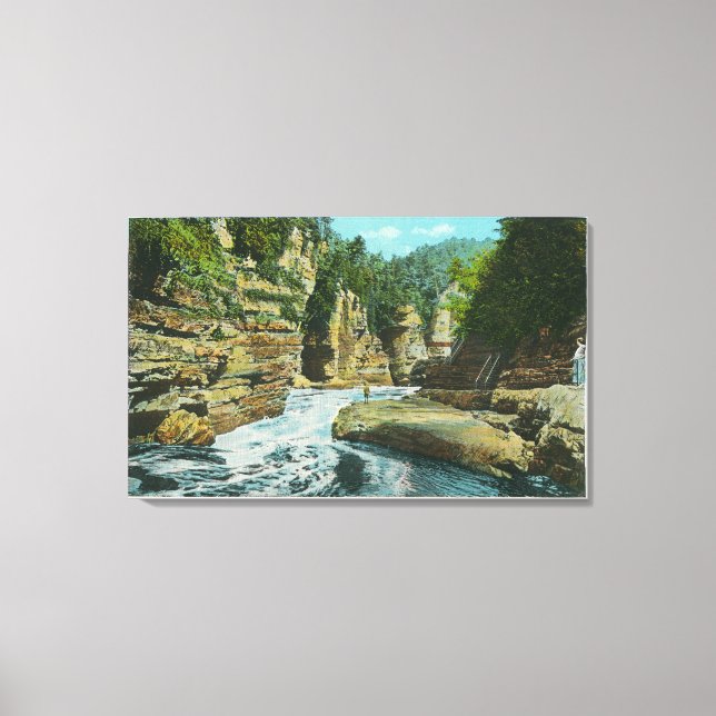 View of Ausable Chasm near Elephant's Head Canvas Print (Front)