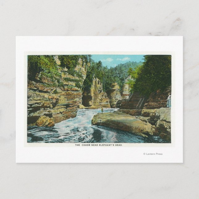 View of Ausable Chasm near Elephant's Head Postcard (Front)