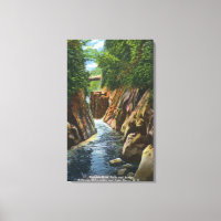 View of Ausable River Falls and Bridge