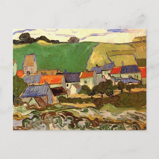 View of Auvers by Vincent van Gogh Postcard (Front)