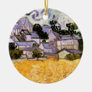 View of Auvers with Church by Vincent van Gogh Ceramic Tree Decoration