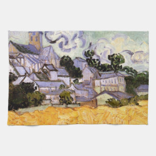 View of Auvers with Church by Vincent van Gogh Tea Towel