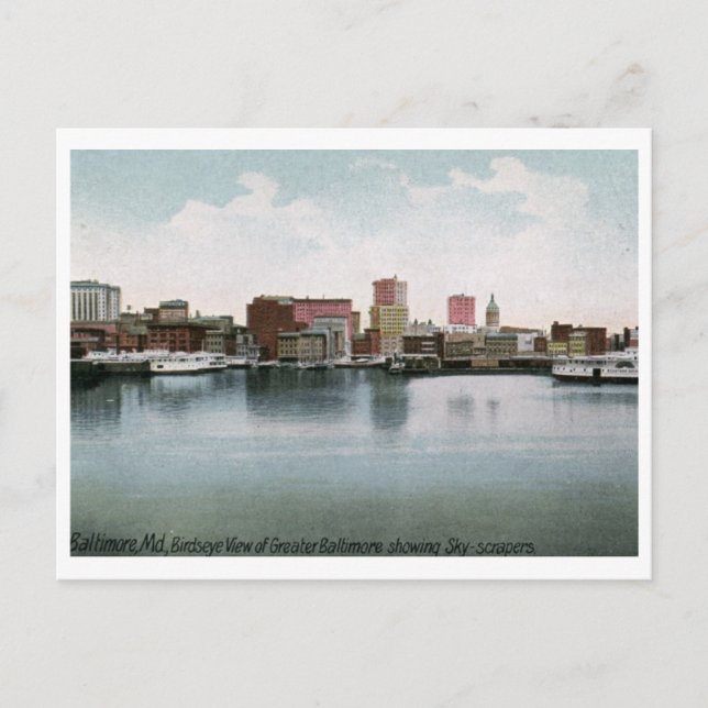 View of Baltimore 1912 Vintage Postcard (Front)