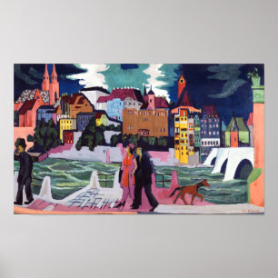 View of Basel and the Rhine Kirchner Poster