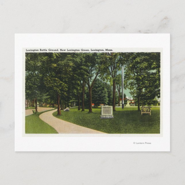 View of Battle Ground, now Lexington Green Postcard (Front)