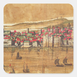 View of Baynards Castle Square Sticker