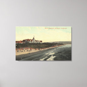 View of Beach & the Hotel Redondo Canvas Print