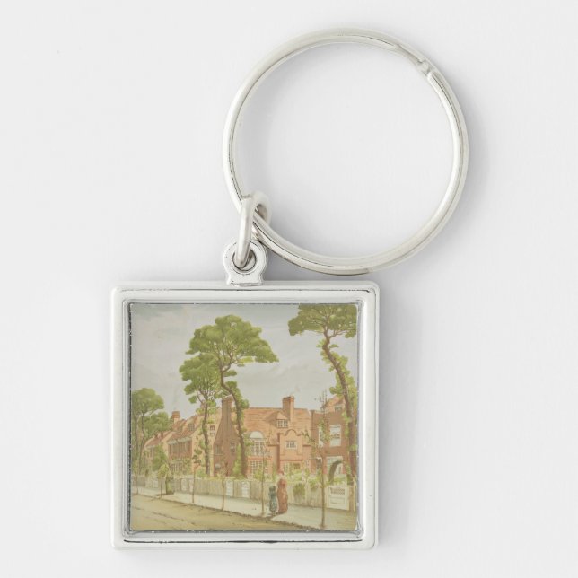 View of Bedford Park, 1882 (colour litho) Key Ring (Front)