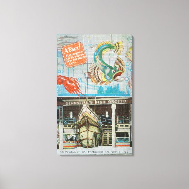 View of Bernstein's Fish Grotto with Fish Canvas Print (Front)