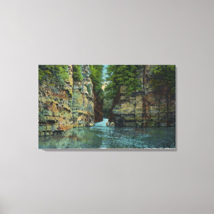 View of Boat Coming through the Flume Canvas Print
